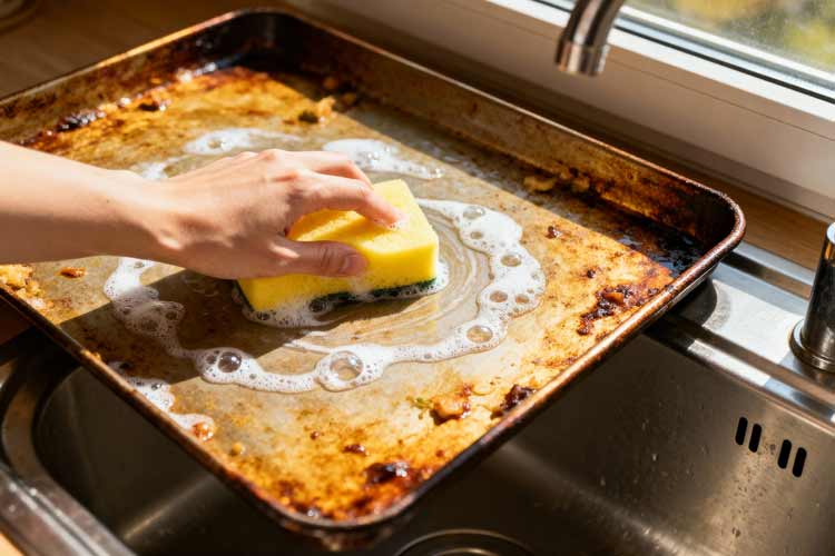 Bakplaat schoonmaken