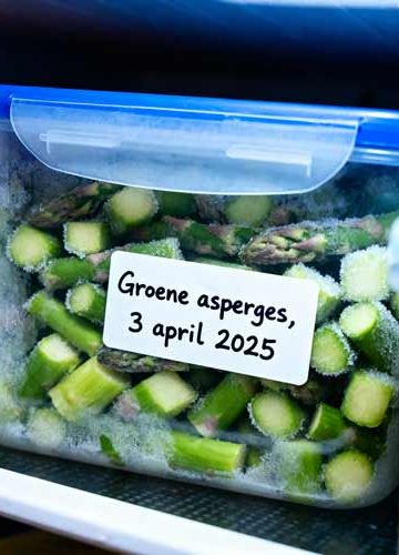 Groene asperges invriezen