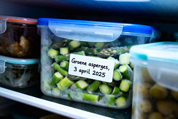 Groene asperges invriezen