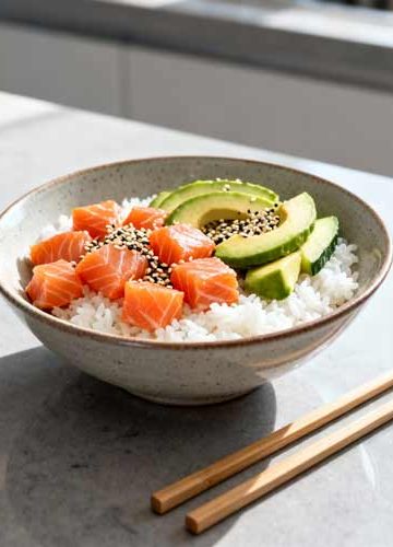 Poké bowl met rijst