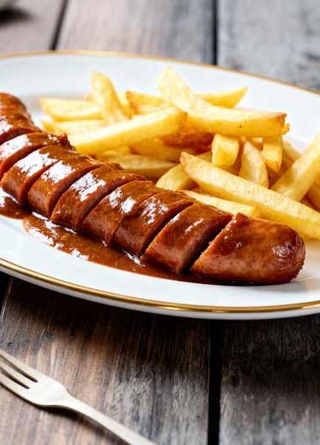 Duitse curryworst bakken