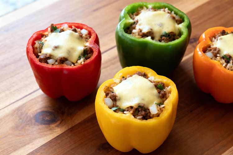 Gevulde paprika opwarmen