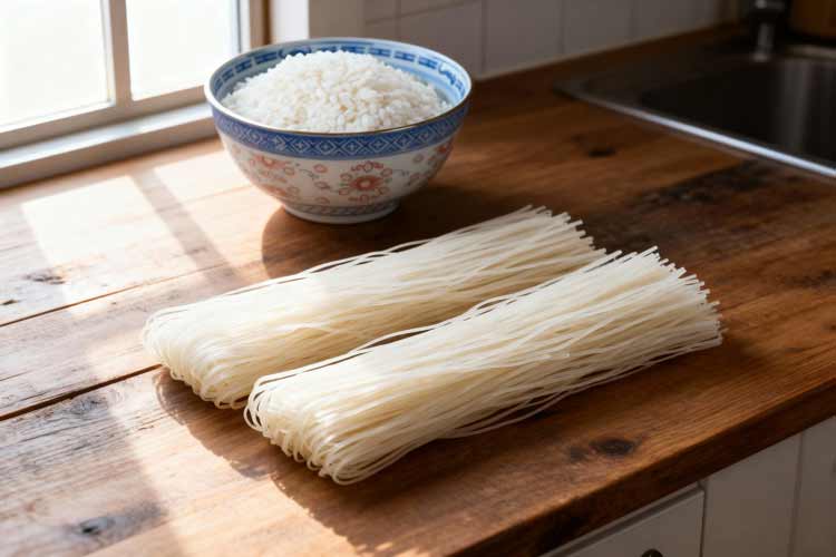 Rijstnoedels koken
