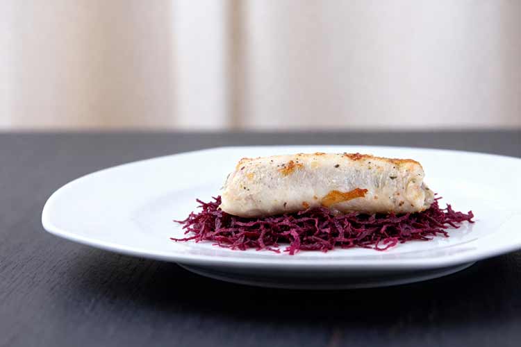 Visrollade bakken