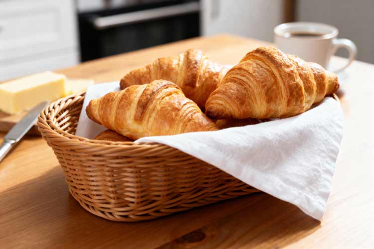 Croissants opwarmen