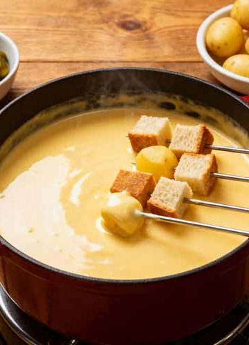 Kaasfondue opnieuw opwarmen